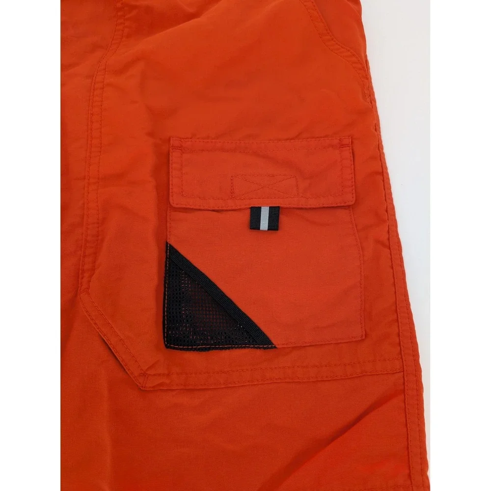 Eddie Bauer Sport Swim Trunks Mens L Orange UPF 50 Fast Dry‎ Cargo Board Shorts